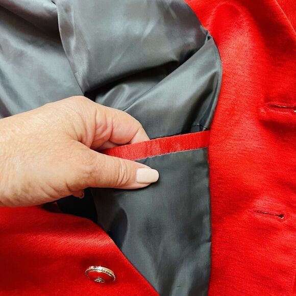 Vintage LC Live Collection Blazer Jacket Mens 3X Red Formal Italy Clubwear - Picture 8 of 12